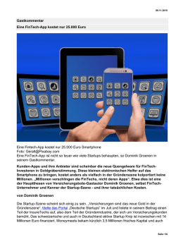 Eine FinTech-App kostet nur 25.000 Euro