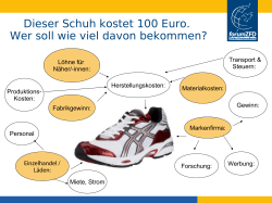 Dieser Schuh kostet 100 Euro. Wer soll wie viel