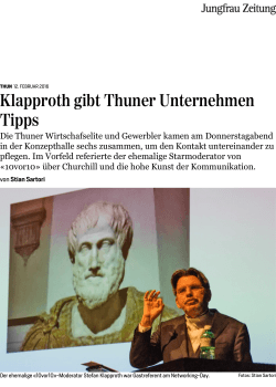 Jungfrau Zeitung 1 - Thuner Networking-Day