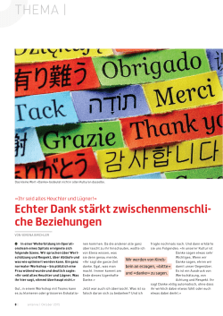 Echter Dank st&auml;rkt zwischenmenschliche