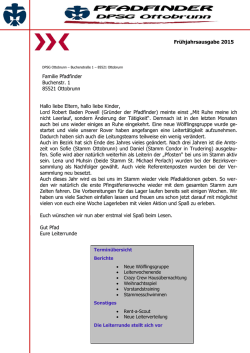 Infobrief Fr&uuml;hjahr 2015