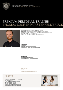 PREMIUM PERSONAL TRAINER Thomas Loch