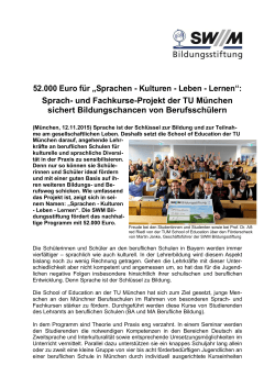52.000 Euro für „Sprachen - Kulturen - Leben - Lernen“: Sprach