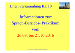 Informationen zum Sprach-Betriebs- Praktikum vom 26.09. bis 21.10