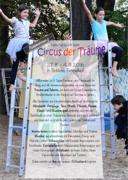 Flyer "Circus der Träume" 2016 - Gemeinschaft Schloss Tempelhof