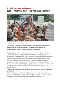 Interview: Die Tr&auml;ume der Rechtspopulisten - Karl