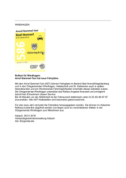 WINDHAGEN Ruftaxi für Windhagen: Anruf-Sammel