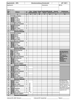 Jagdstatistik &ndash; SPN Streckenmeldung Schalenwild / JST 120/11