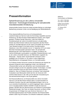 Pressemitteilung - Leibniz Universität Hannover