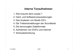 Interne Tonaufnahmen - des Computerclubs für Senioren in Leipzig