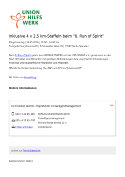 Inklusive 4 x 2,5 km-Staffeln beim "8. Run of Spirit"