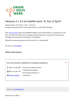 Inklusive 4 x 2,5 km-Staffeln beim "8. Run of Spirit"