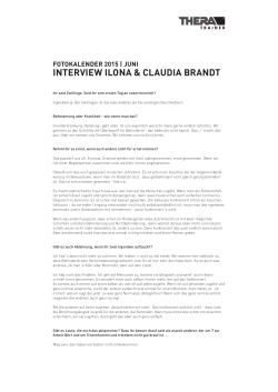 INTERvIEw ILONA & CLAUDIA BRANDT - THERA