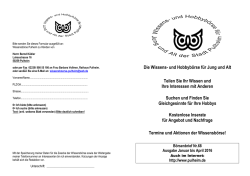 Die Wissens- und Hobbyb&ouml;rse f&uuml;r Jung und Alt Teilen Sie Ihr