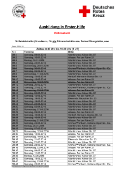 Ausbildung in Erster-Hilfe - DRK