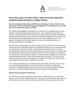 Erster Open Space ein voller Erfolg – Südtirol
