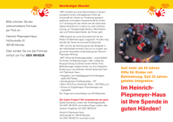 Im Heinrich- Piepmeyer-Haus ist Ihre Spende in guten H&auml;nden!
