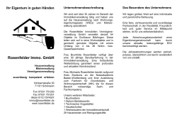 Rosenfelder Immo. GmbH - Ihr Eigentum in guten Händen