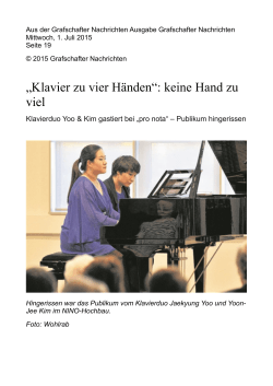 „Klavier zu vier Händen“: keine Hand zu viel
