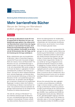 Mehr barrierefreie Bücher - Deutsches Institut für Menschenrechte