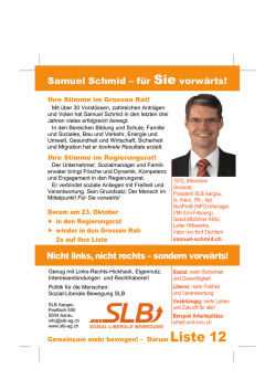 Nicht links, nicht rechts &ndash; sondern vorw&auml;rts! Samuel