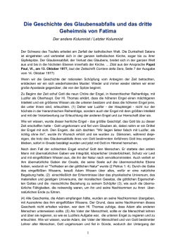 Die Geschichte des Glaubensabfalls und das dritte Geheimnis von