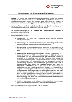 Informationen zur Arbeitnehmer&uuml;berlassung - Zeitarbeit