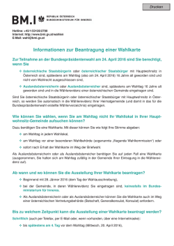 Informationen zur Beantragung einer Wahlkarte .