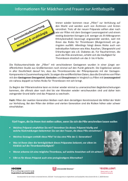 Informationen f&uuml;r M&auml;dchen und Frauen zur Antibabypille