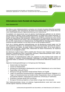 Informationen beim Kontakt mit Asylsuchenden