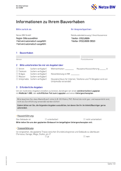 Informationen zu Ihrem Bauvorhaben