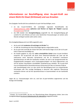Informationen zur Besch&auml;ftigung einer Au-pair-Kraft