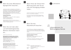 Informationen f&uuml;r Wohnungssuchende