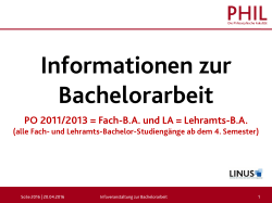 Informationen zur Bachelorarbeit