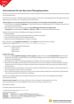 Informationen f&uuml;r den Bau eines &Uuml;bergabepunktes