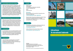 Informationen f&uuml;r internationale Studierende