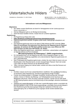 Informationen rund ums Mittagsessen MB-Catering