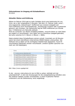 Informationen im Umgang mit Schadsoftware