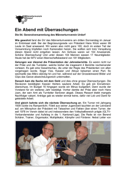 Ein Abend mit &Uuml;berraschungen