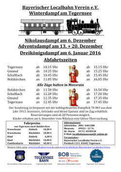 Bayerischer Localbahn Verein e.V. Winterdampf am Tegernsee