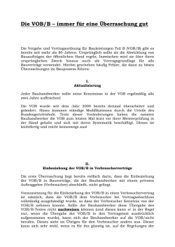 Die VOB/B &ndash; immer f&uuml;r eine &Uuml;berraschung gut