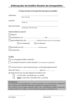 Erklärung über meine familiäre Situation