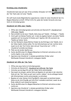 Steckbrief erstellen – Zwei Varianten