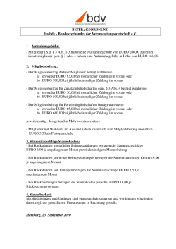 Beitragsordnung - Bundesverband der Veranstaltungswirtschaft