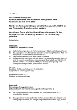 Gesch&auml;ftsverteilungsplan f&uuml;r die Richterinnen und Richter des