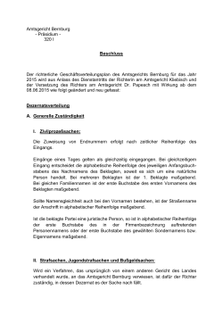 Geschäftsverteilungsplan Richter ab 08.06.2015
