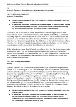 Die Unterschrift der Richter, die am Urteil mitgewirkt haben