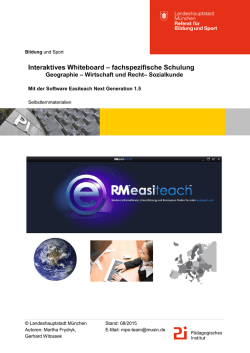 Interaktives Whiteboard &ndash; fachspezifische Schulung