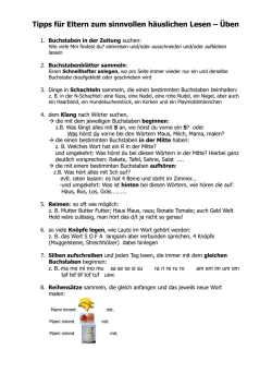 Tipps für Eltern zum sinnvollen häuslichen Lesen – Üben