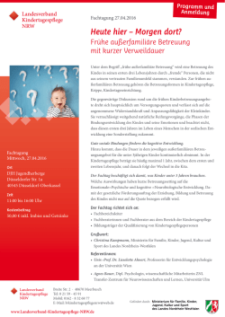 Heute hier &ndash; Morgen dort? - Landesverband Kindertagespflege NRW